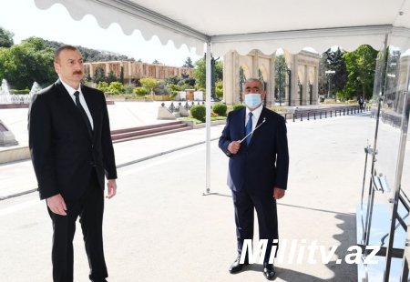 İlham Əliyev Bakıda piyada keçidinin açılışında
