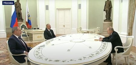 İlham Əliyev, Putin və Paşinyan arasında görüş başladı - YENİLƏNİB + CANLI YAYIM