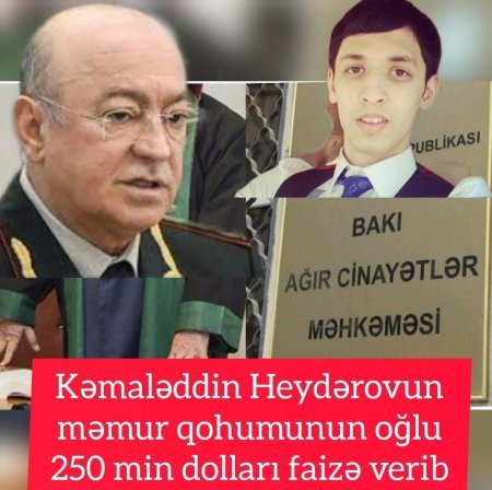 Kəmaləddin Heydərovun məmur qohumunun oğlu 250 min dolları faizə verib - MƏHKƏMƏ İŞİ
