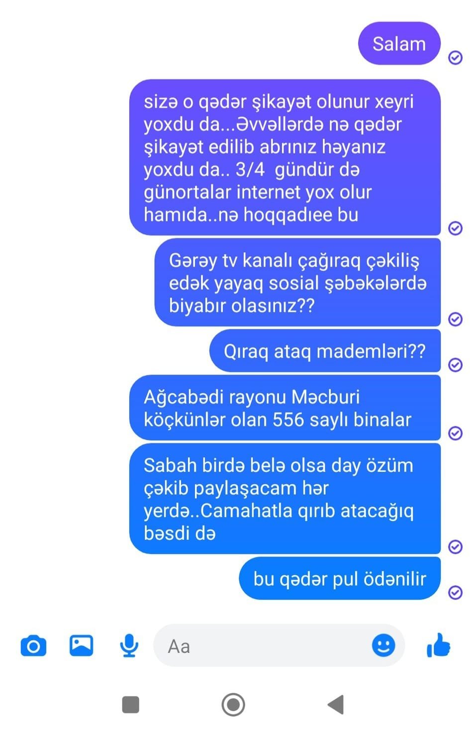 `Azeronline` vətəndaşı ÇİLƏDƏN ÇIXARIB - "Yazırsan... danışırsan... yenə də elə eyni..."