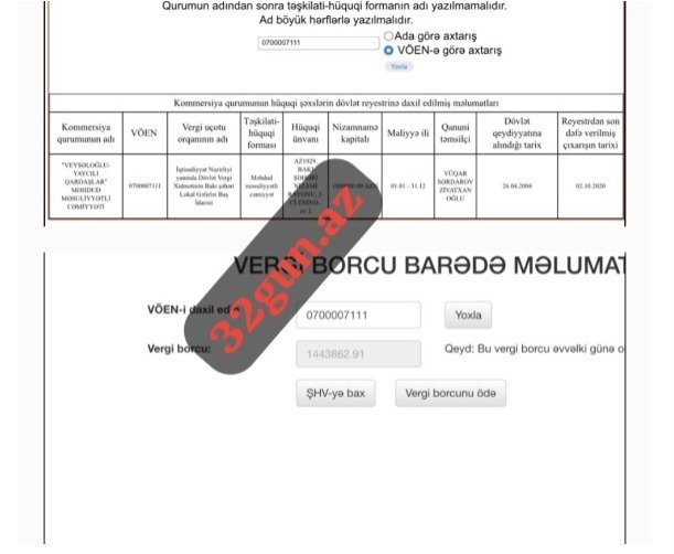 Aydın Talıbovun “Veysəloğlu-Yaycılı qardaşlar” MMC-sinin dövlətə vergi borcu 1.5 milyon manata çatdı (FOTOFAKT)